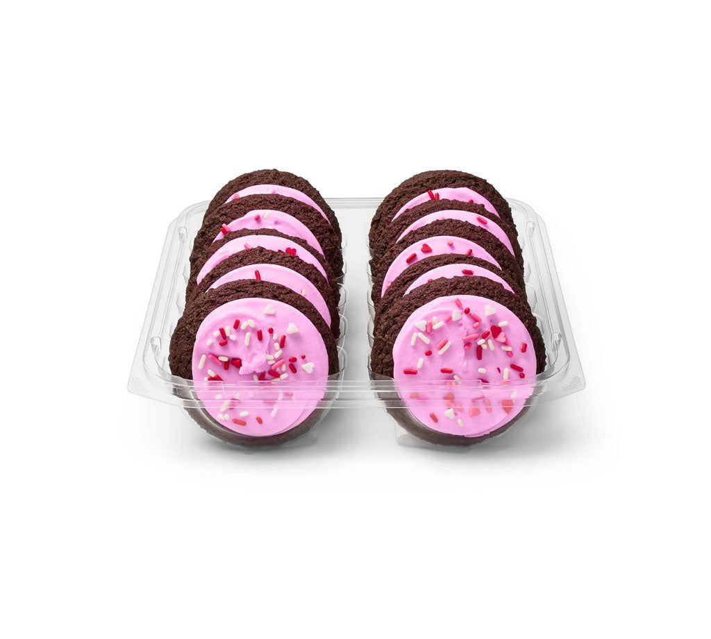 Valentine’s Day Pink Frosted Chocolate Cookies