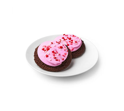 Valentine’s Day Pink Frosted Chocolate Cookies